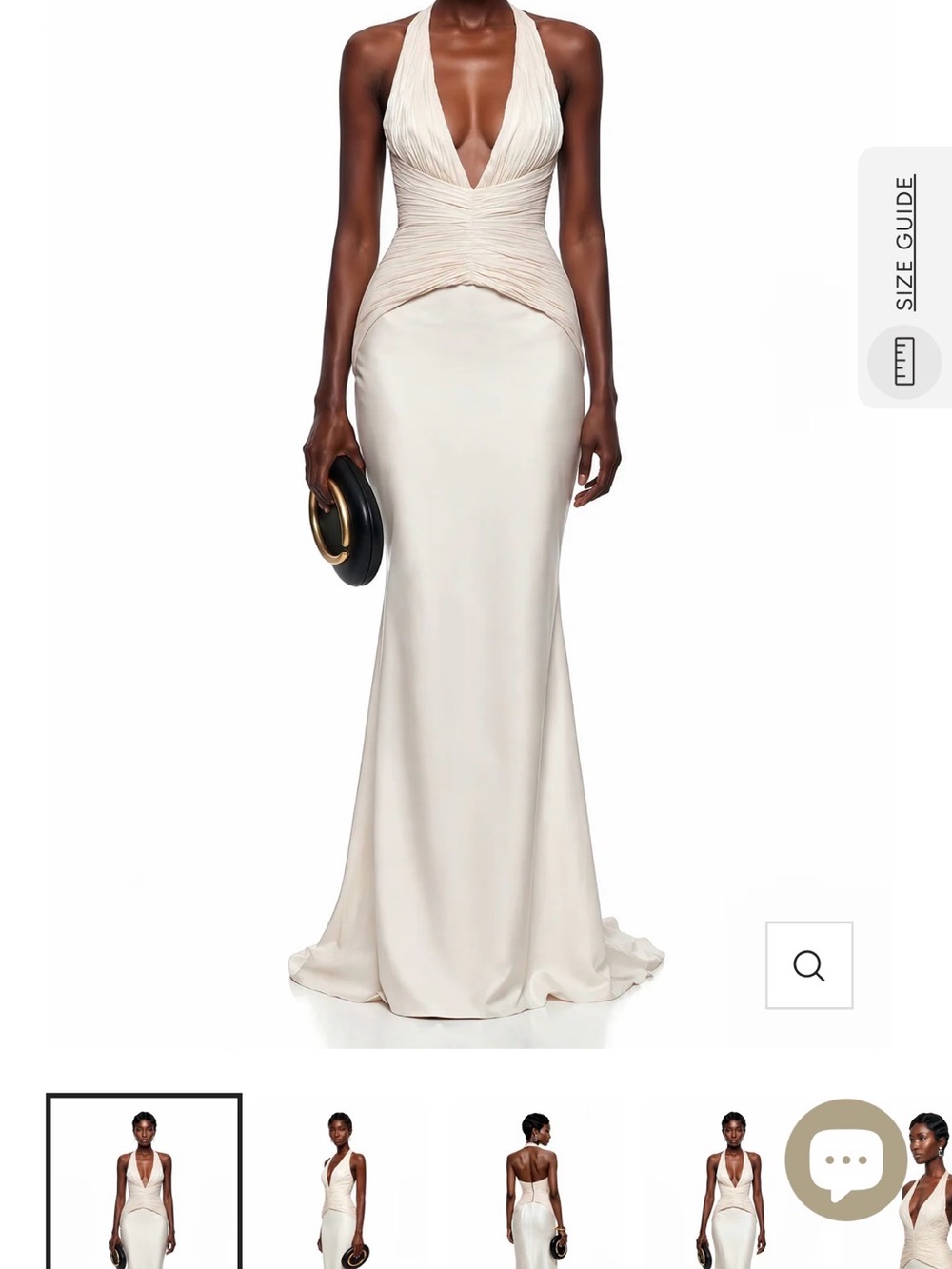 Maren Ivory Halterneck Ruched Top & Skirt Set
